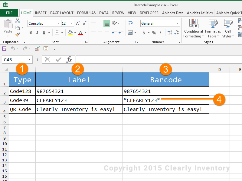 barcode generator excel