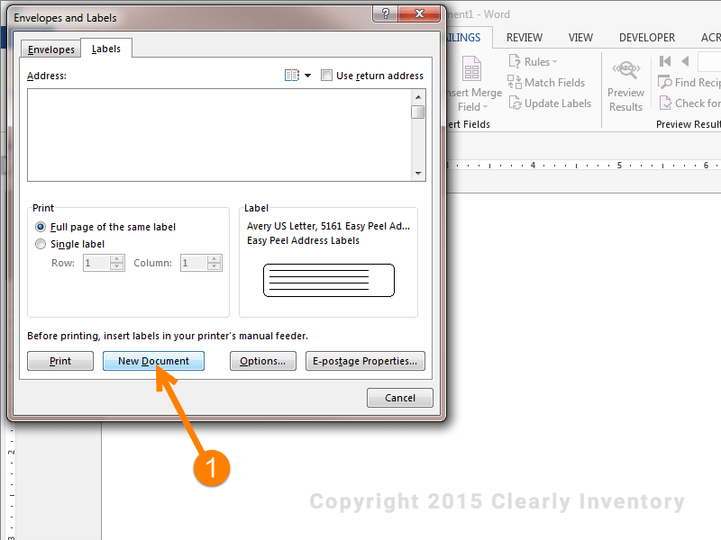 Create a new label document