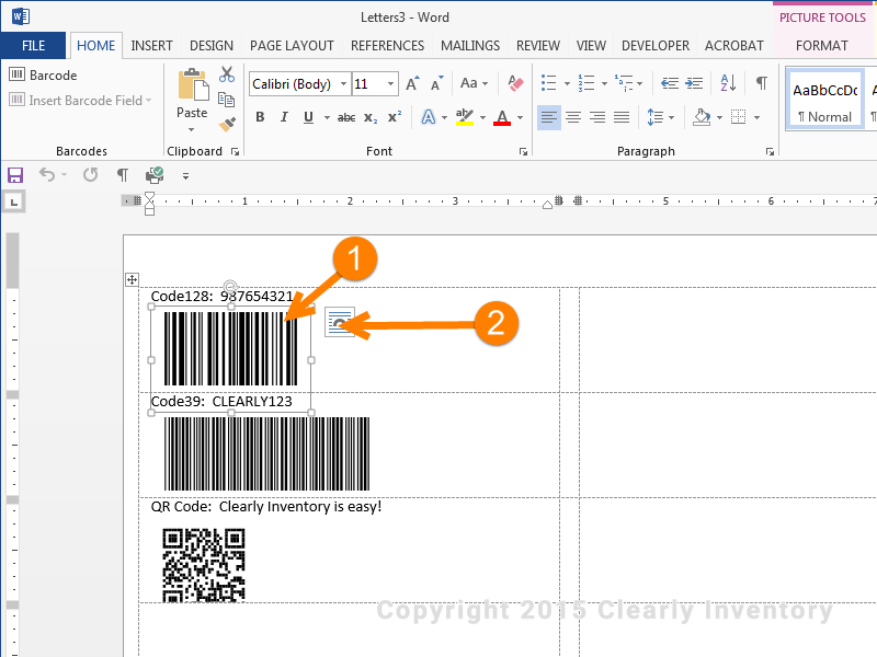 How To Print Barcodes With Excel And Word - Clearly Inventory